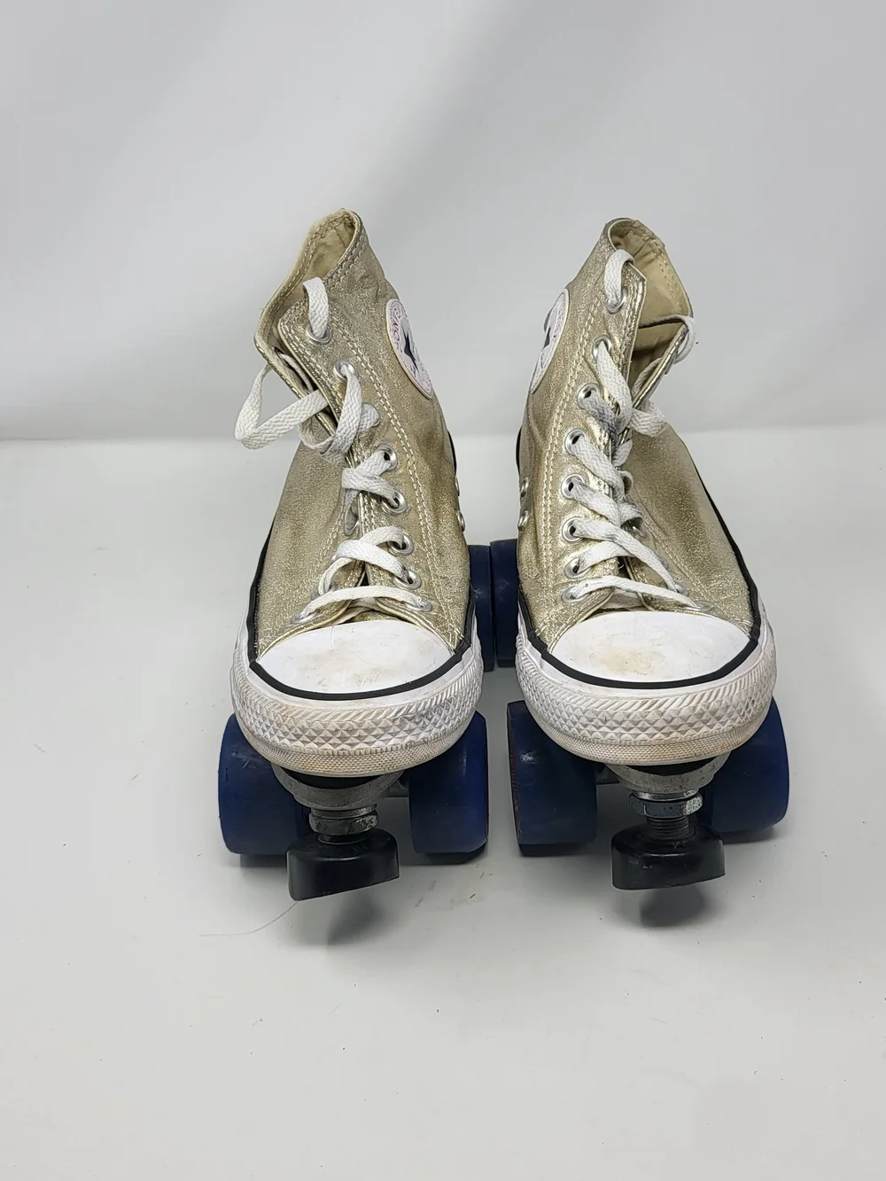 Converse Gold Metallic High-Top Roller Skate Sneakers